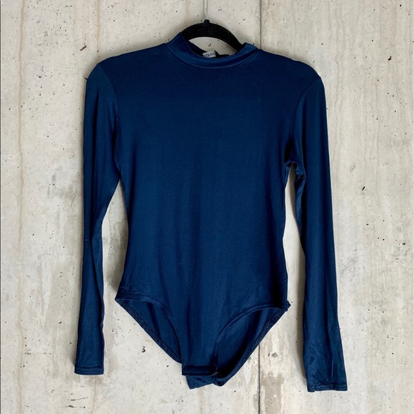 Boohoo Tops - Navy Mock Turtleneck Bodysuit
